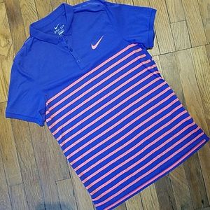 Nike dri-fit golf shirt polo M purple coral